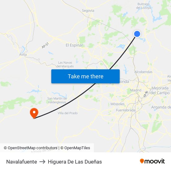 Navalafuente to Higuera De Las Dueñas map