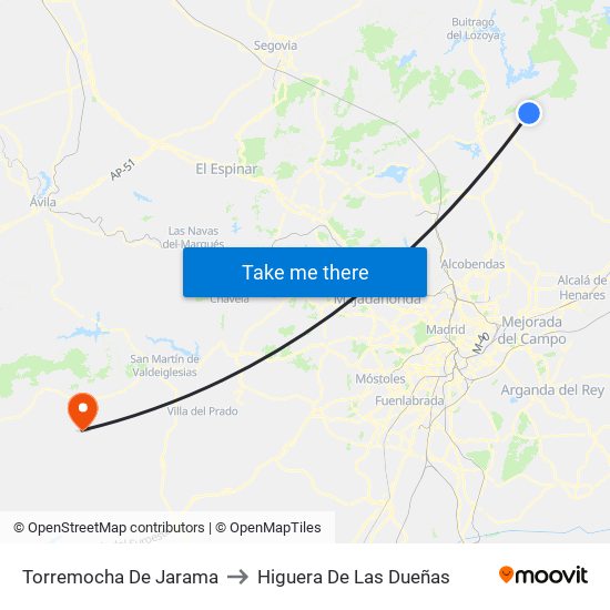 Torremocha De Jarama to Higuera De Las Dueñas map