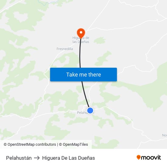Pelahustán to Higuera De Las Dueñas map