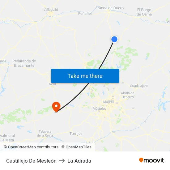 Castillejo De Mesleón to La Adrada map