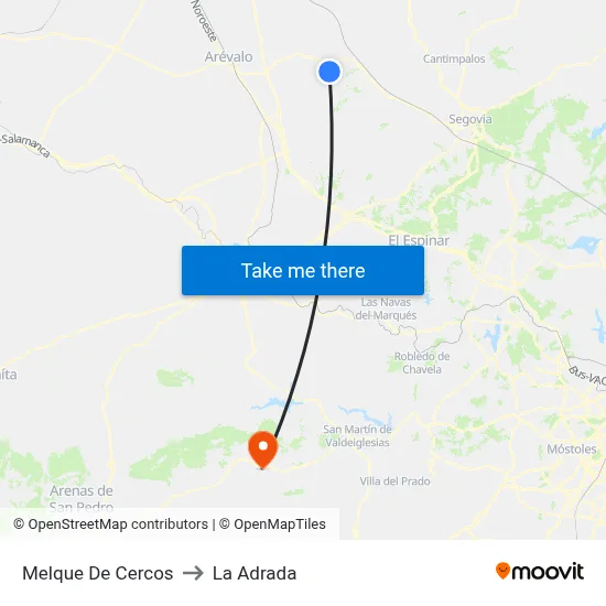 Melque De Cercos to La Adrada map