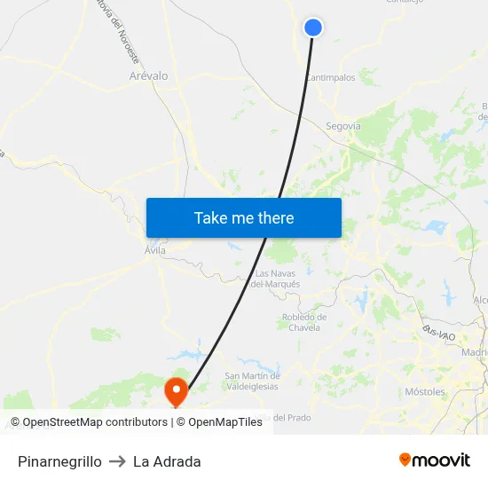 Pinarnegrillo to La Adrada map