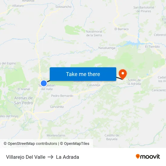Villarejo Del Valle to La Adrada map