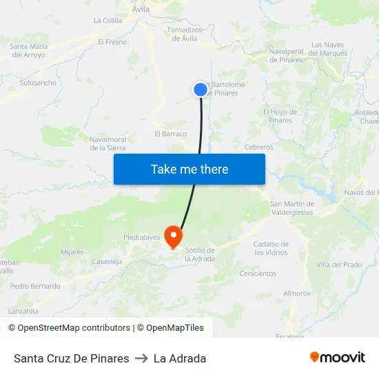 Santa Cruz De Pinares to La Adrada map