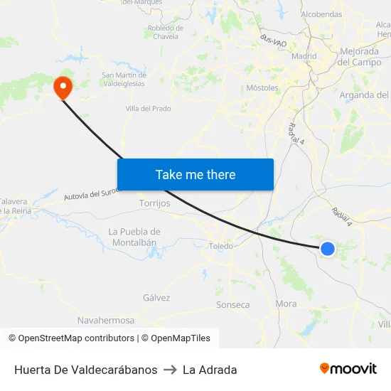 Huerta De Valdecarábanos to La Adrada map