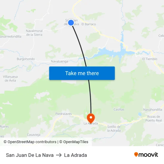 San Juan De La Nava to La Adrada map