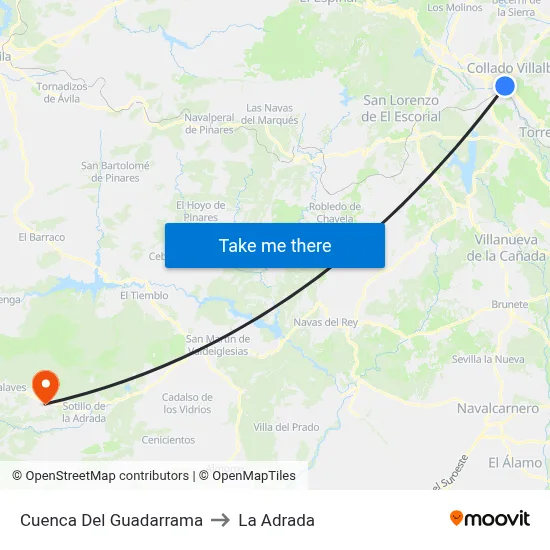 Cuenca Del Guadarrama to La Adrada map