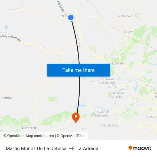 Martín Muñoz De La Dehesa to La Adrada map