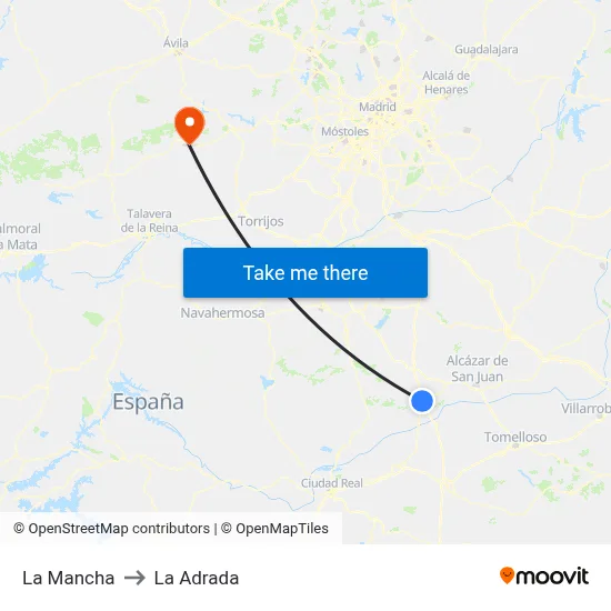 La Mancha to La Adrada map