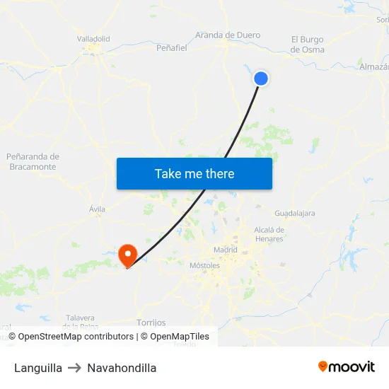 Languilla to Navahondilla map