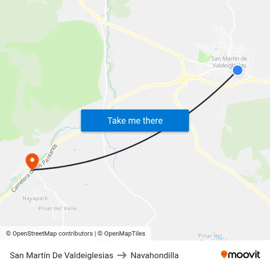 San Martín De Valdeiglesias to Navahondilla map