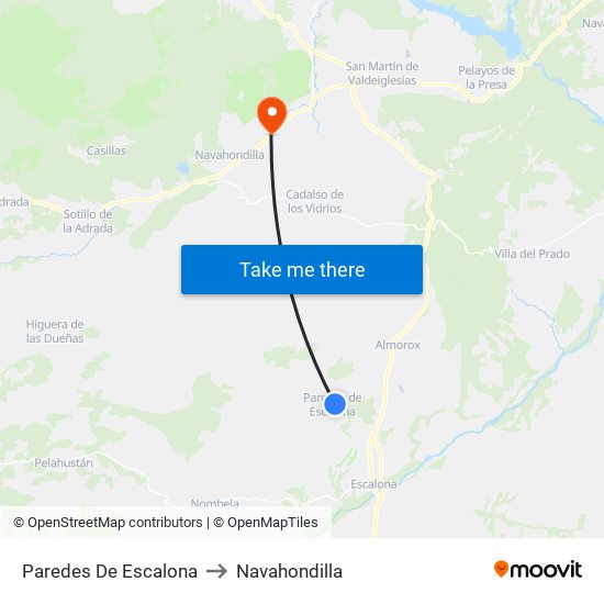 Paredes De Escalona to Navahondilla map