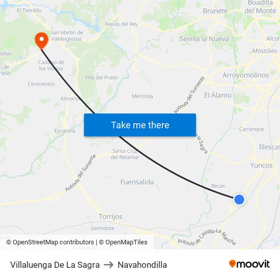 Villaluenga De La Sagra to Navahondilla map