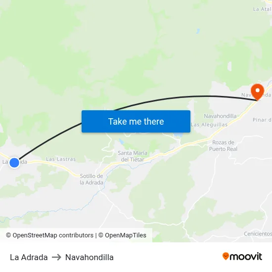 La Adrada to Navahondilla map