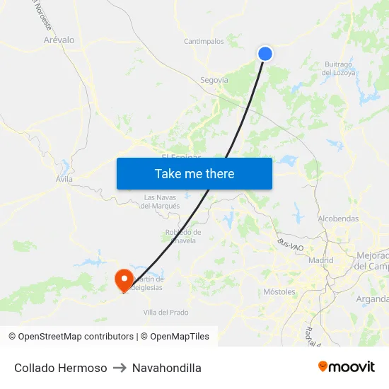 Collado Hermoso to Navahondilla map