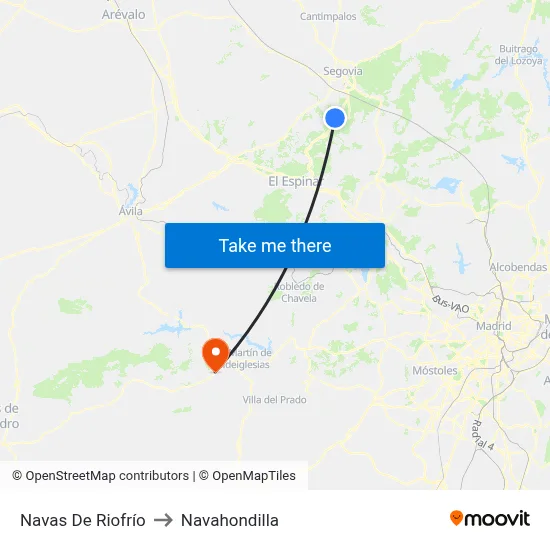 Navas De Riofrío to Navahondilla map