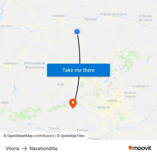 Viloria to Navahondilla map