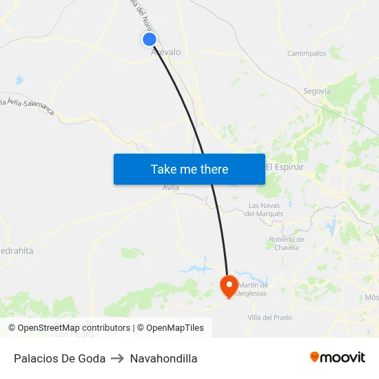 Palacios De Goda to Navahondilla map