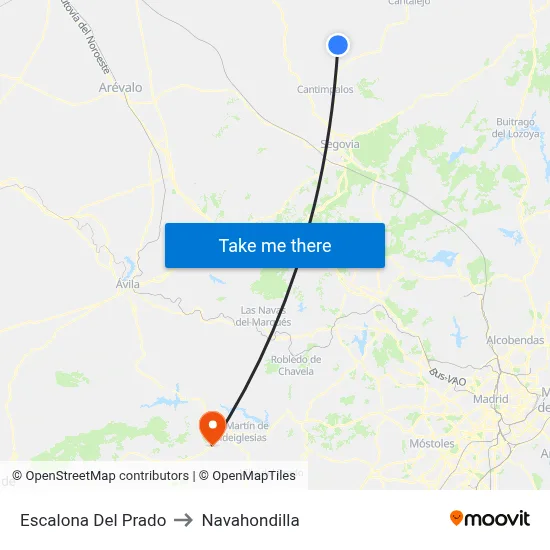 Escalona Del Prado to Navahondilla map