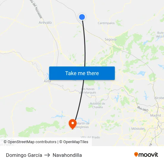 Domingo García to Navahondilla map