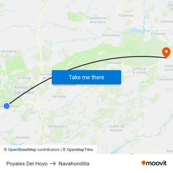 Poyales Del Hoyo to Navahondilla map