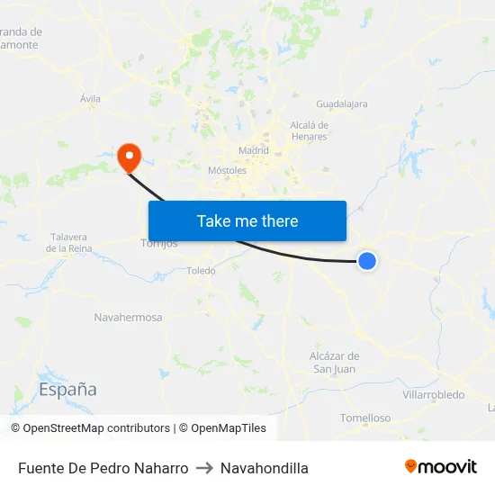 Fuente De Pedro Naharro to Navahondilla map