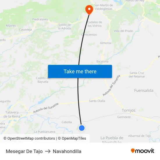 Mesegar De Tajo to Navahondilla map