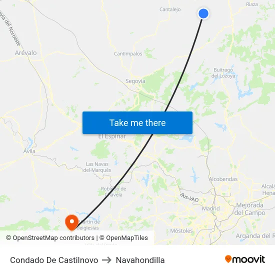 Condado De Castilnovo to Navahondilla map