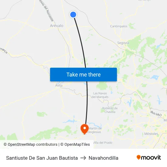 Santiuste De San Juan Bautista to Navahondilla map