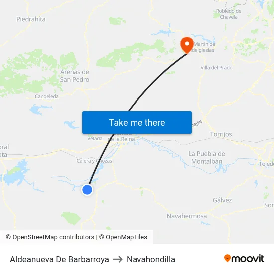 Aldeanueva De Barbarroya to Navahondilla map