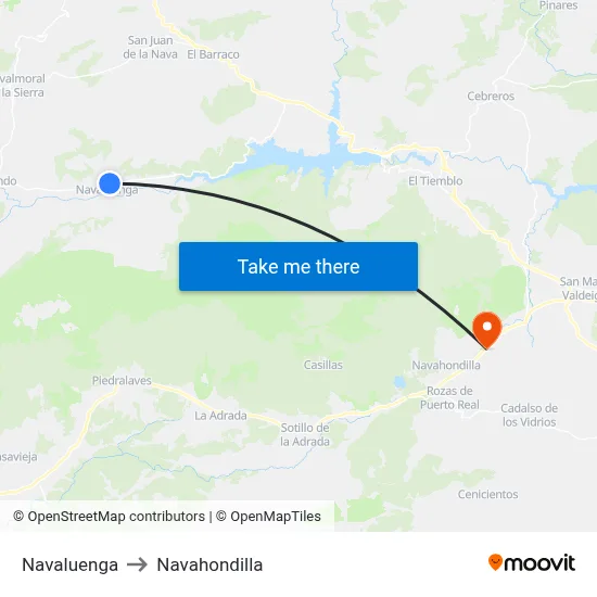 Navaluenga to Navahondilla map