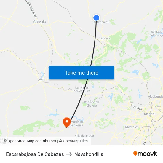 Escarabajosa De Cabezas to Navahondilla map