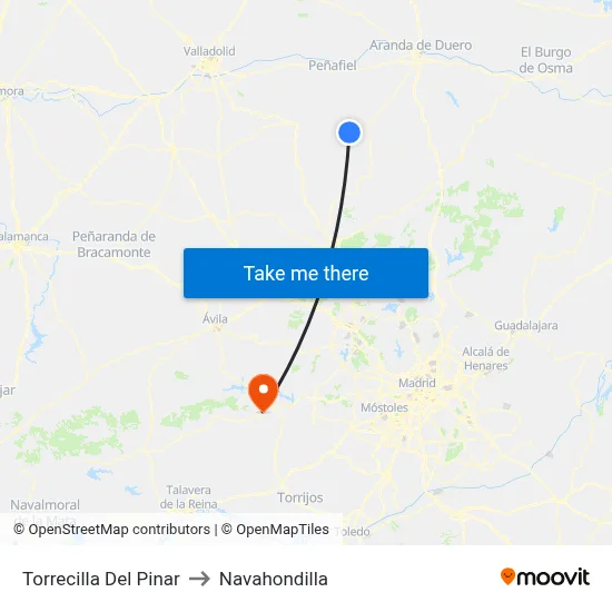 Torrecilla Del Pinar to Navahondilla map