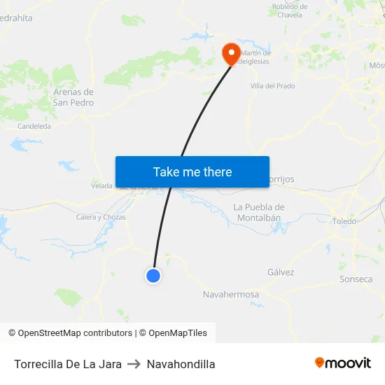 Torrecilla De La Jara to Navahondilla map