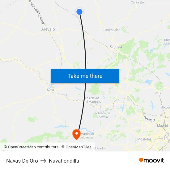 Navas De Oro to Navahondilla map