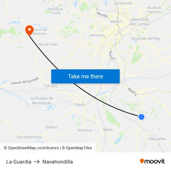 La Guardia to Navahondilla map
