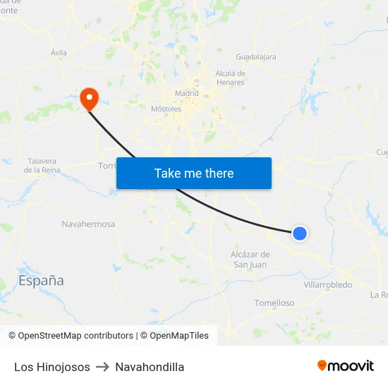 Los Hinojosos to Navahondilla map
