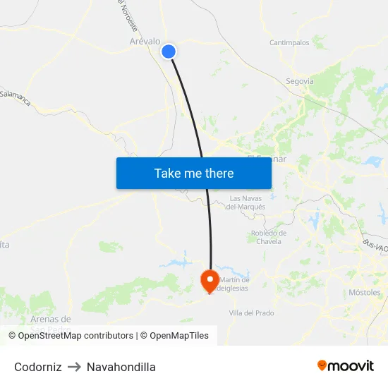 Codorniz to Navahondilla map