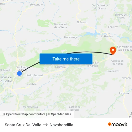 Santa Cruz Del Valle to Navahondilla map