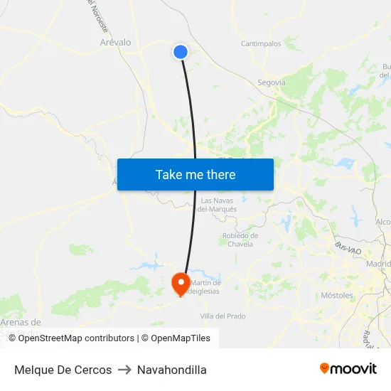 Melque De Cercos to Navahondilla map