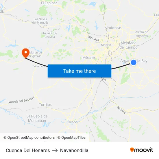 Cuenca Del Henares to Navahondilla map