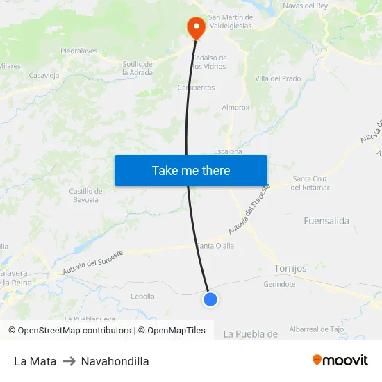 La Mata to Navahondilla map