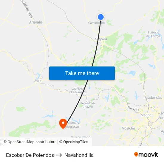 Escobar De Polendos to Navahondilla map