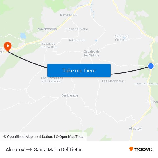 Almorox to Santa María Del Tiétar map