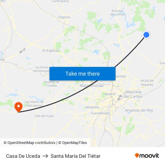 Casa De Uceda to Santa María Del Tiétar map
