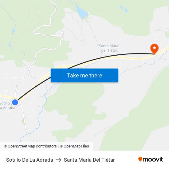 Sotillo De La Adrada to Santa María Del Tiétar map