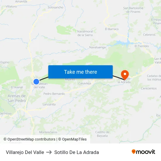 Villarejo Del Valle to Sotillo De La Adrada map