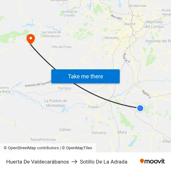 Huerta De Valdecarábanos to Sotillo De La Adrada map