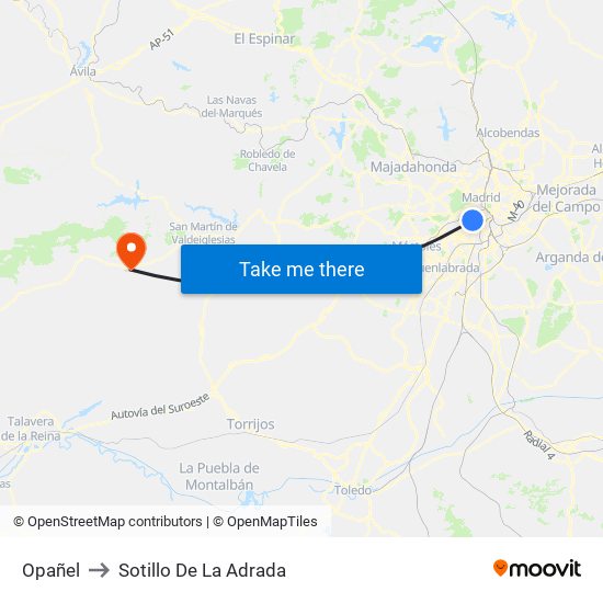 Opañel to Sotillo De La Adrada map