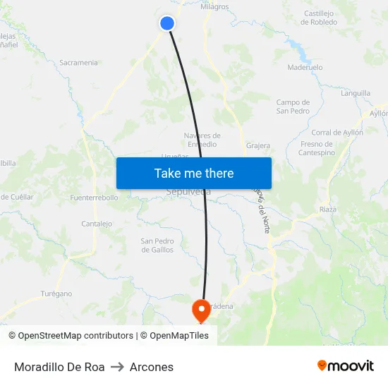 Moradillo De Roa to Arcones map